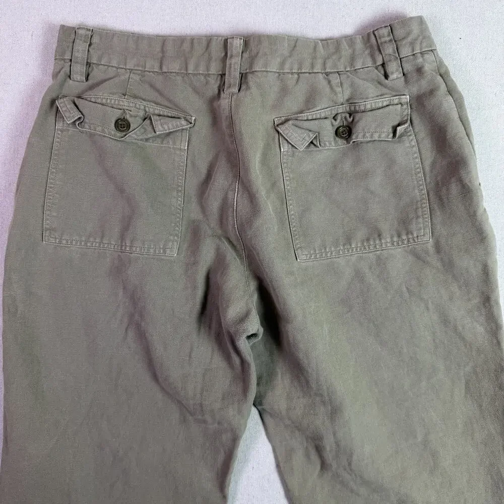 Banana Republic Linen Cotton Straight Leg Khaki Chino Pants Men's 34x30 Safari
